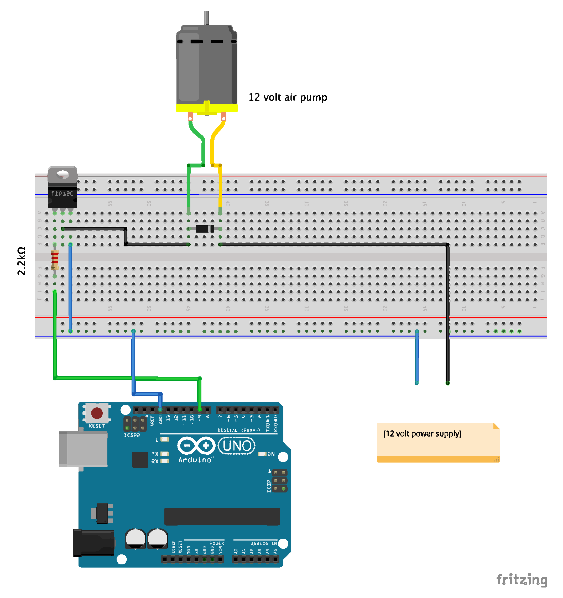 An instructional diagram of an electrical circuit that makes an electric pump.